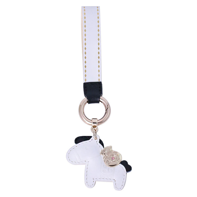 Wholesale Women High-end Handmade Zinc Alloy Leather Keychains